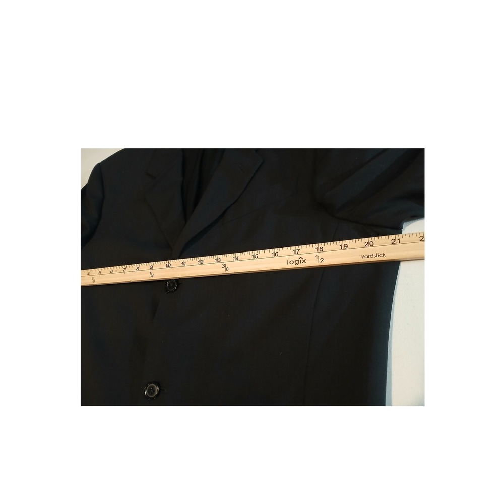 Made in Italy Black 100% Wool 3-Button Longline Blazer Jacket Size 40/33 - Picture 8 of 12